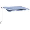 vidaXL Luifel automatisch met LED en windsensor 450x350 cm blauw wit