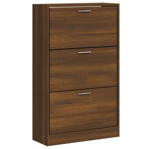 vidaXL Schoenenkast 63x24x103 cm bewerkt hout bruin eikenkleur
