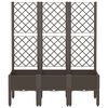 vidaXL Plantenbak met latwerk 120x40x142 cm polypropeen bruin