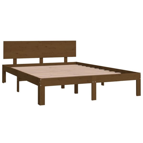 vidaXL Bedframe massief hout honingbruin 150x200 cm