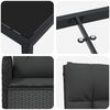 vidaXL Tuin eettafelset met kussen 7 pcs Zwart poly rattan