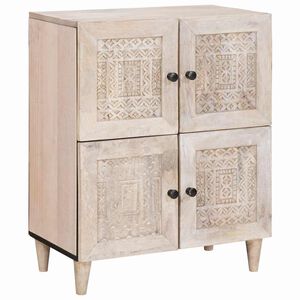 vidaXL Dressoir Bleached Wit 60 x 33 x 75 cm Massief Mango Hout