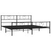 vidaXL Bedframe met hoofd- en voeteneinde metaal zwart 200x200 cm