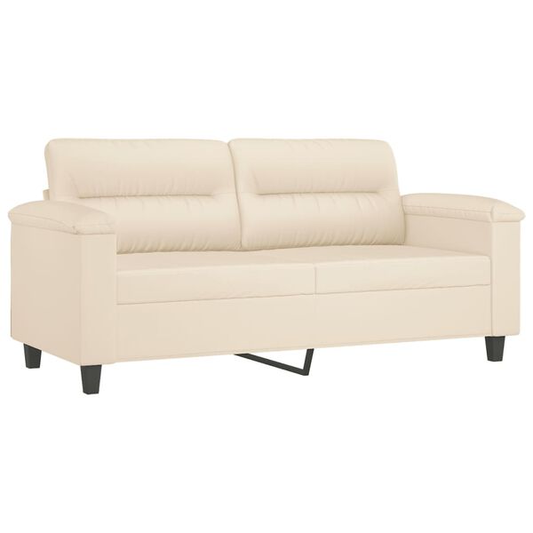 vidaXL 3-delige Loungeset met kussens microvezelstof beige