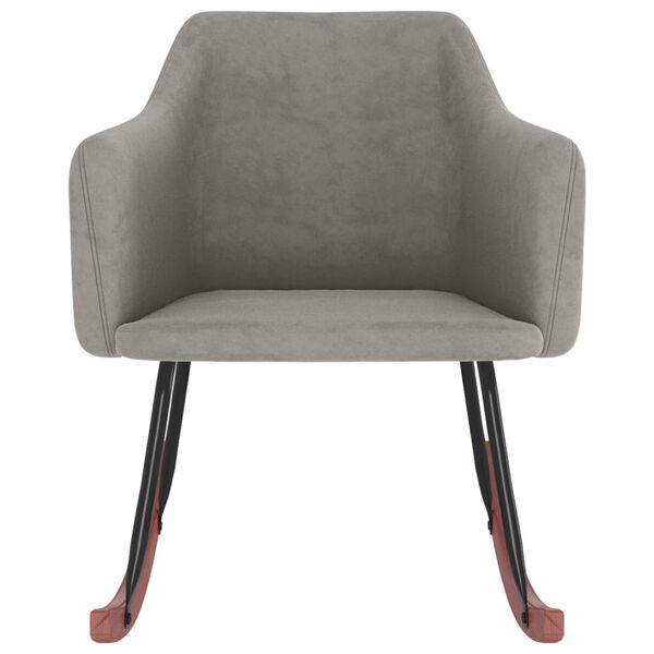 vidaXL Schommelstoel fluweel lichtgrijs