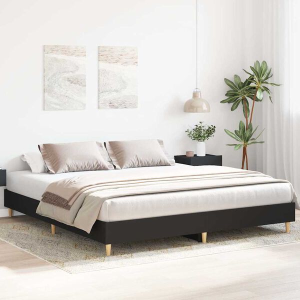vidaXL Bedframe matras zonder matras 200x200 cm spaanplaat zwart