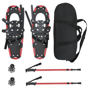 vidaXL 3 in 1 sneeuwschoenen met wandelschoenen Rood en Zwart