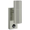vidaXL Buiten Wandlamp Zilver 7 x 10 x 22 cm RVS en Glas