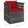 vidaXL 5-delige Loungeset met kussens pallet massief grenenhout