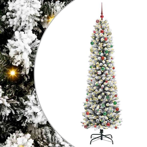 vidaXL Kunstkerstboom met 300 LED Wit 240 cm PVC en Metaal en Plastic