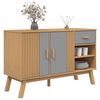 vidaXL Dressoir OLDEN 114x43x73,5 cm massief grenenhout grijs en bruin