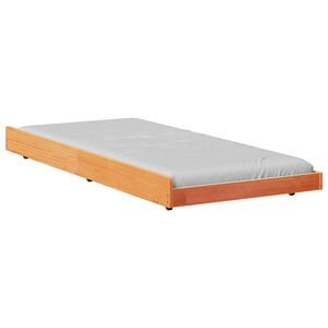 vidaXL Bedframe Wasbruin 100 x 200 cm Massief grenenhout