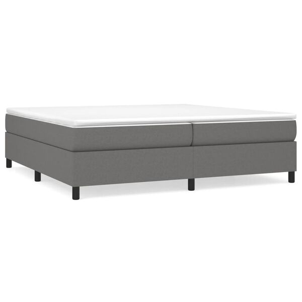 vidaXL Boxspring bed stof donkergrijs 200x200 cm