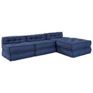 vidaXL Modulair Sofabet 4 pcs Indigo Stof