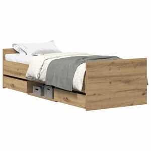 vidaXL Bedframe zonder matras spaanplaat artisanaal eikenkleurig