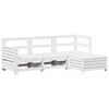 vidaXL 4-delige Loungeset massief grenenhout wit