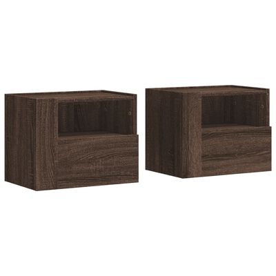 vidaXL Nachtkastjes 2 st wandgemonteerd 45x30x35 cm bruin eikenkleurig