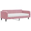 vidaXL Slaapbank met matras 100x200 cm fluweel roze