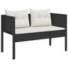 vidaXL Tuin Sofa Set 6 pcs Zwart en crème poly rattan