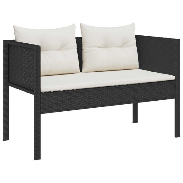 vidaXL Tuin Sofa Set 6 pcs Zwart en crème poly rattan
