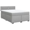 vidaXL Boxspring met matras stof lichtgrijs 160x200 cm
