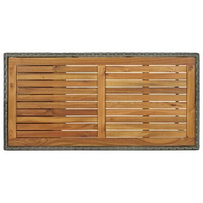 vidaXL Bartafel met opbergrek 120x60x110 cm poly rattan grijs