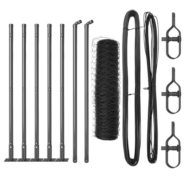 vidaXL Afrasteringspaal Grijs 10 x 0,6 m (36 mm gaas) Staal en PVC