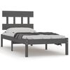 vidaXL Bedframe massief hout grijs 100x200 cm