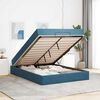 vidaXL Bedframe met matras met matras 2 pcs Blauw Fluweel