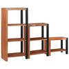 vidaXL Boekenkast 6-laags 3 st 50 x 30 x 110 cm Massief Acaciahout