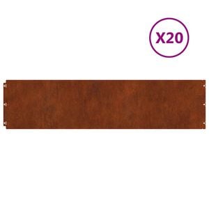 vidaXL Graskanten 20 st 25x103 cm flexibel weervast staal