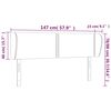 vidaXL Hoofdbord met randen 147x23x78/88 cm fluweel roze