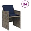 vidaXL Tuinstoelen 4 st met kussens poly rattan grijs