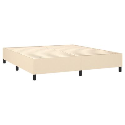 vidaXL Boxspring met matras en LED stof crèmekleurig 180x200 cm