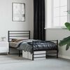 vidaXL Bedframe met hoofd- en voeteneinde metaal zwart 75x190 cm