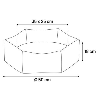 FLAMINGO Hondenmand met rits Ziva hexagonaal 50x18 cm terracottakleur