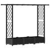 vidaXL Verhoogd Bed met Trellis en Dak Zwart 164 x 40 x 121 cm PP