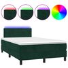 vidaXL Boxspring met matras en LED fluweel donkergroen 120x190 cm