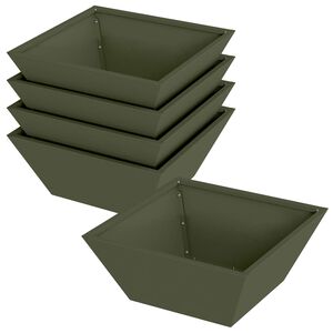 vidaXL Plantenbak 5 st Olijfgroen 40 x 40 x 15 cm Koudgewalst staal