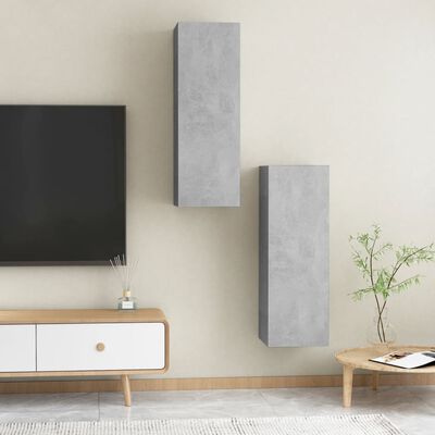 vidaXL Tv-meubelen 2 st 30,5x30x90 cm spaanplaat betongrijs