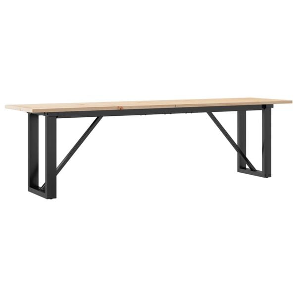vidaXL Salontafel O-frame 160x40x45 cm massief grenenhout en staal
