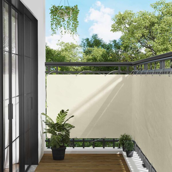 vidaXL Balkon Scherm Cr&egrave;me 110 x 400 cm Oxford Stof