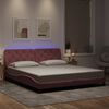vidaXL Bedframe met LED zonder matras fluweel roze 180x200 cm