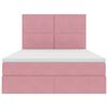 vidaXL Opslag bed met matras met matras Roze 140 x 190 cm Fluweel