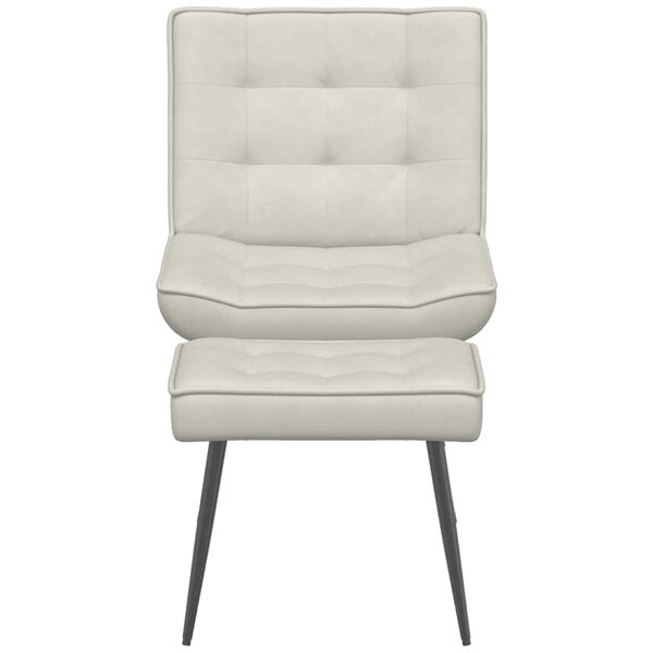 vidaXL Relaxstoel met voetenbank fluweel cr&egrave;mekleurig