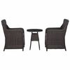 vidaXL 3-delige Bistroset met kussens poly rattan zwart