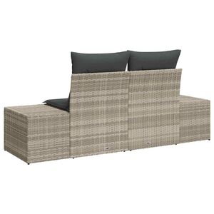 vidaXL Tuinbank met kussen Grijs 184 x 62 x 69 cm poly rattan