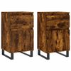 vidaXL Dressoirs 2 st 40x35x70 cm bewerkt hout gerookt eikenkleurig