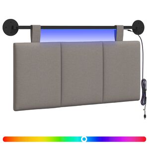 vidaXL Hangend hoofdbord Met LED-verlichting Taupe Stof