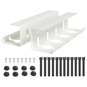 vidaXL Kabelgoot voor onder bureau 2 st Wit 43 x 12 x 10 cm Staal